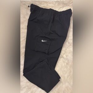 NIKE Black Cargo Track Pants with Swoosh Pocket. Size:XL Mens